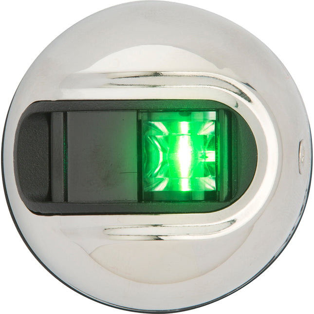 Attwood LightArmor Vertical Surface Mount Navigation Light  Starboard Green  Stainless Steel  2NM NV3012SSG7